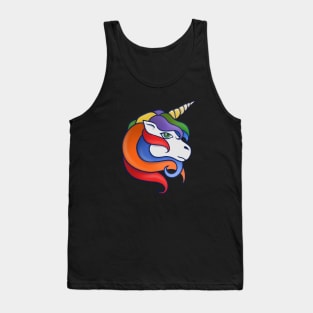 Retro Rainbow Unicorn Tank Top